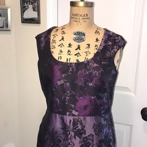 Ann Taylor purple brocade shift gorgeous size 8